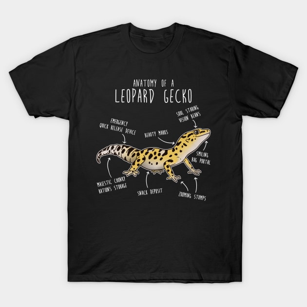 Anatomy of a Leopard Gecko T-Shirt by Psitta